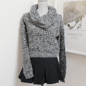 Black White Melange Chunky Knit Sweater 🐼 VERO MODA